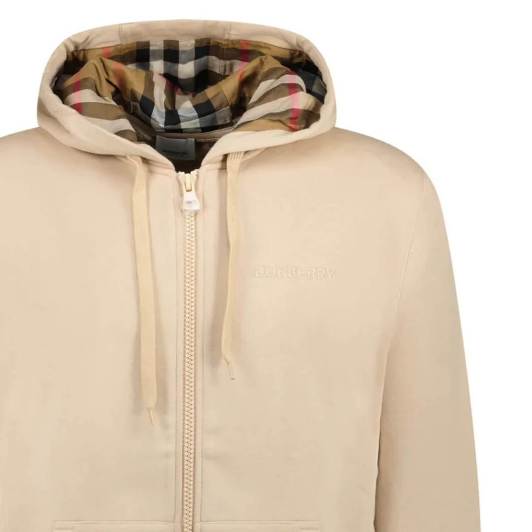 Beige Comfort Zip Hoodie