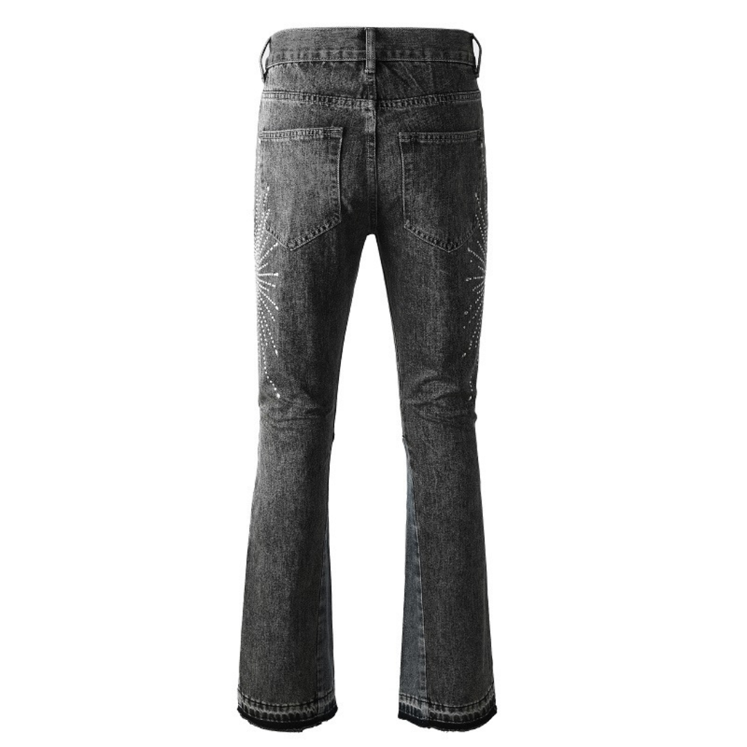 Grey Flare Diamonds Jeans