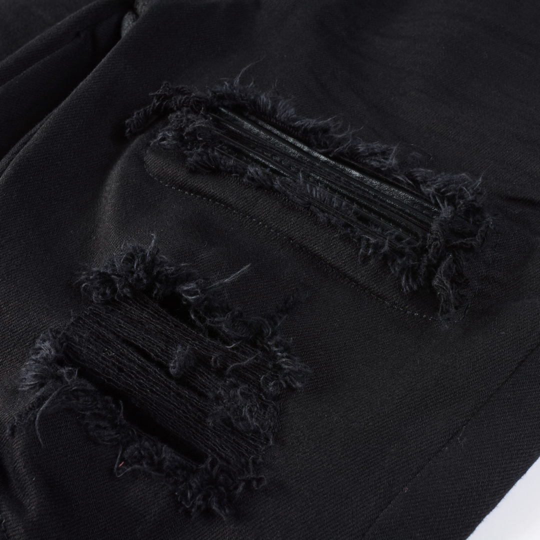 Amr Black Patch Jeans