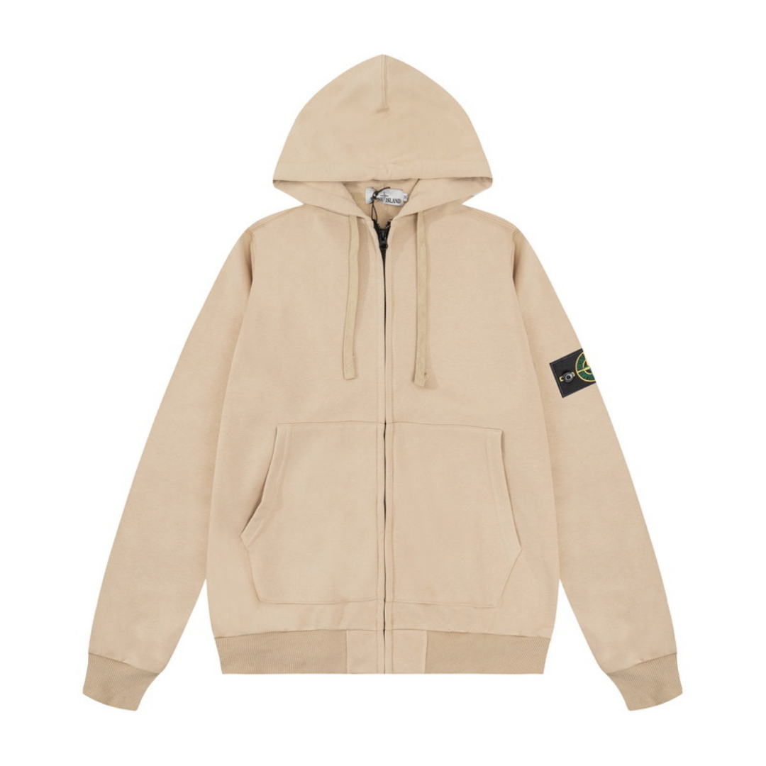 Stone Monogram Zip Hoodie