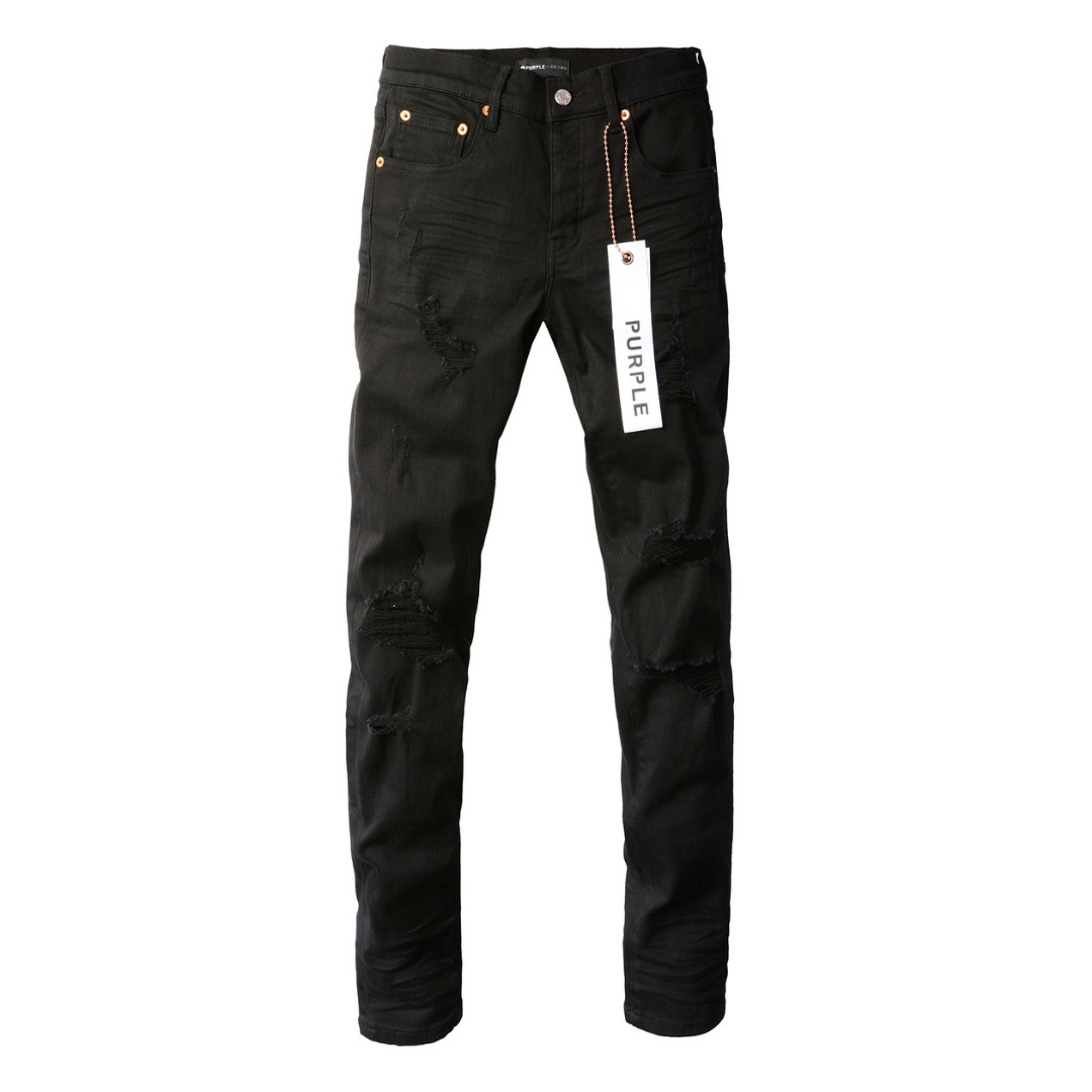 Purple Black Ripped Jeans