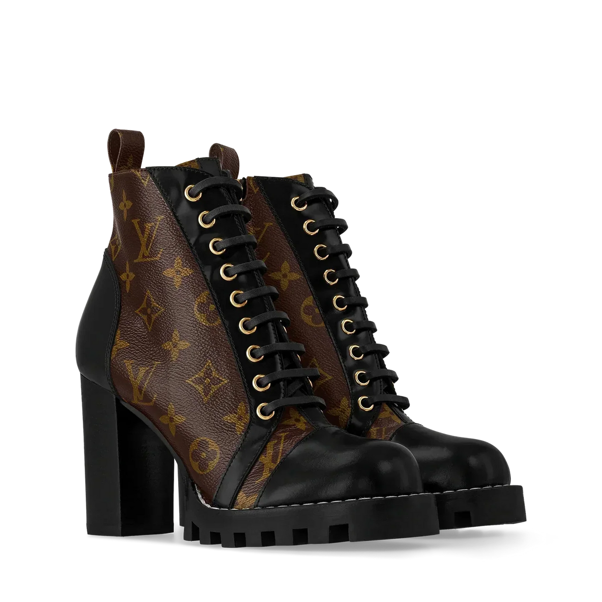 "LV" Lace Up High Boots