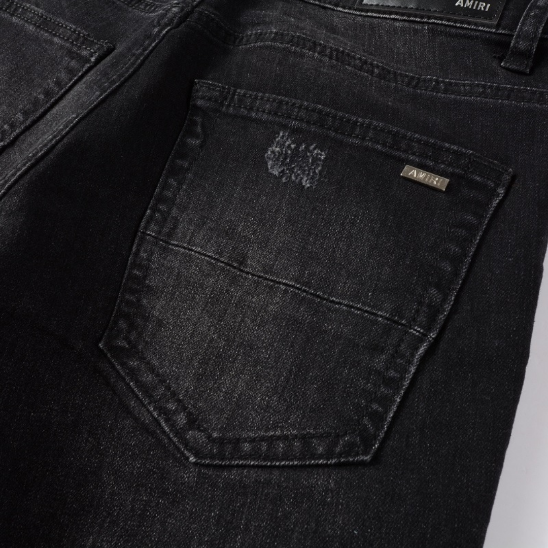 Amr Bandana Black Patch Jeans