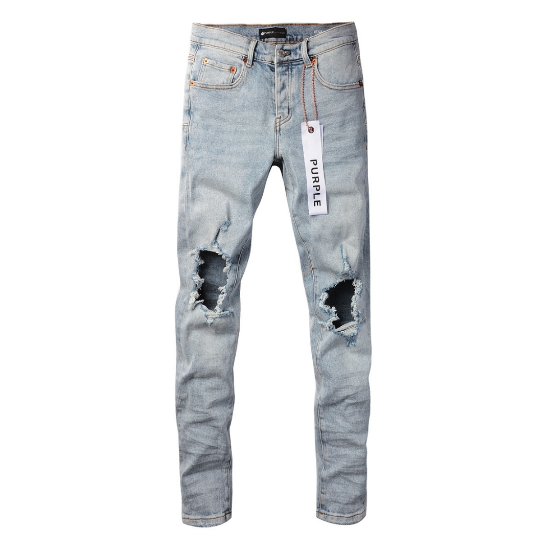 Purple Triple Ripped Jeans