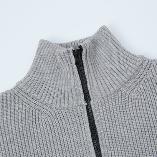 Stone Full Zip Sweater