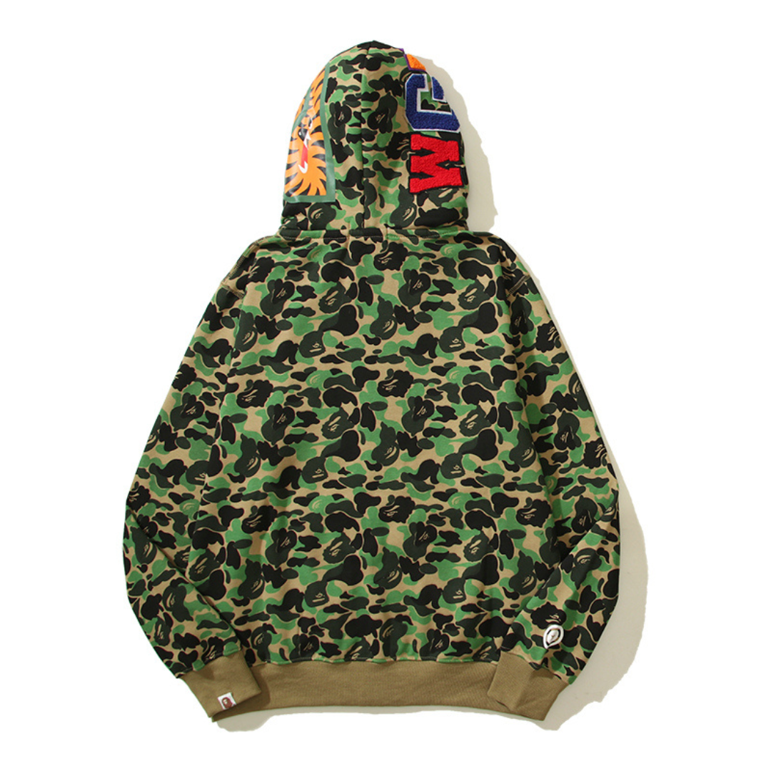 Green Pattern Hooded Jacket