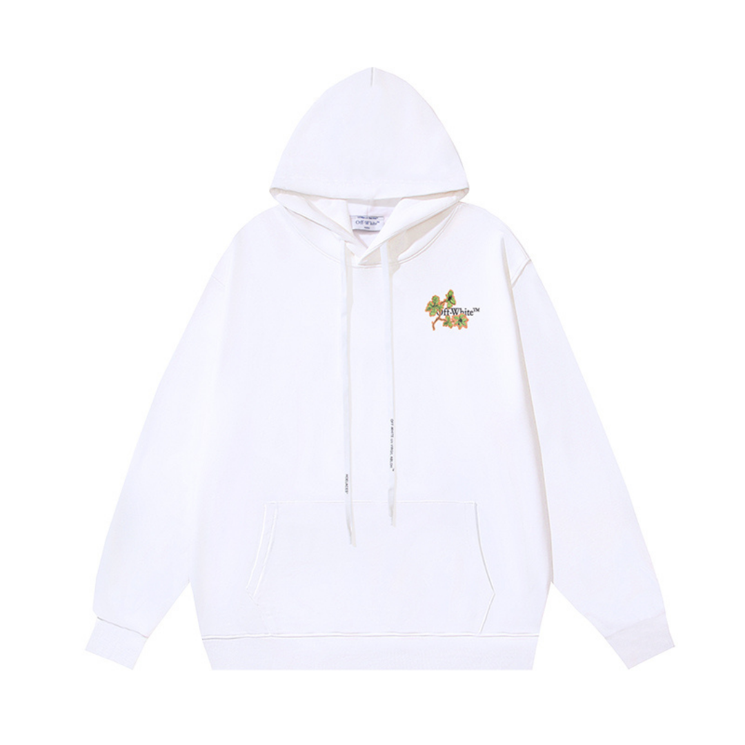 White Pattern Hoodie