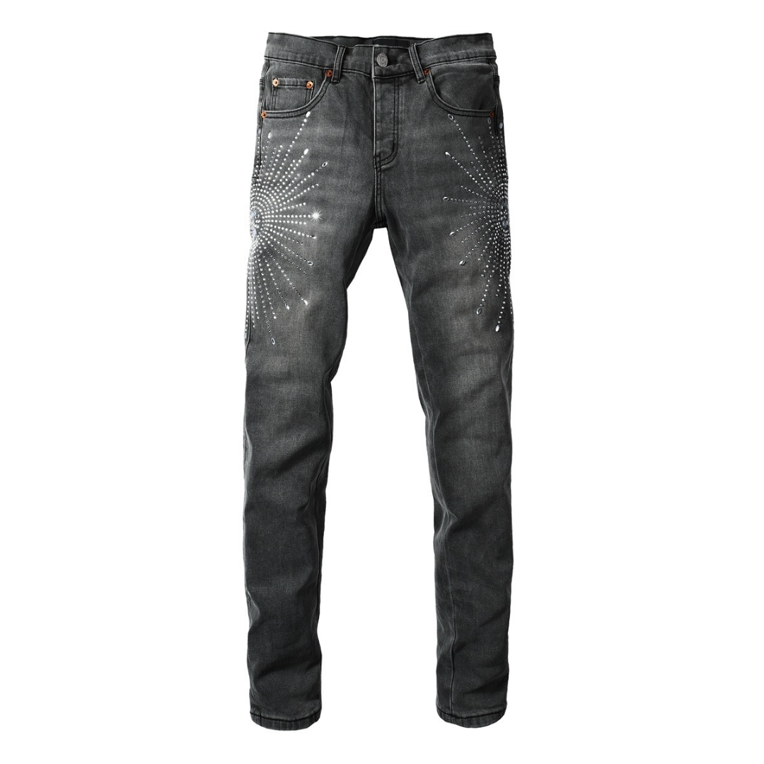 Purple Grey Diamonds Jeans