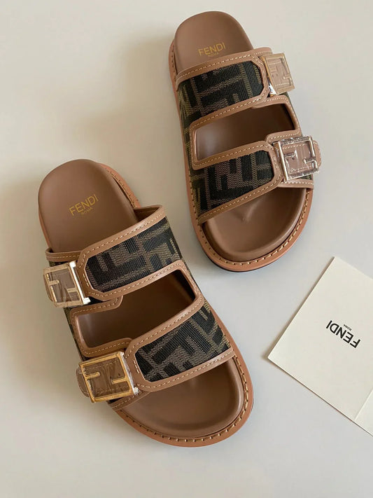 "FF" Sandalen Braun