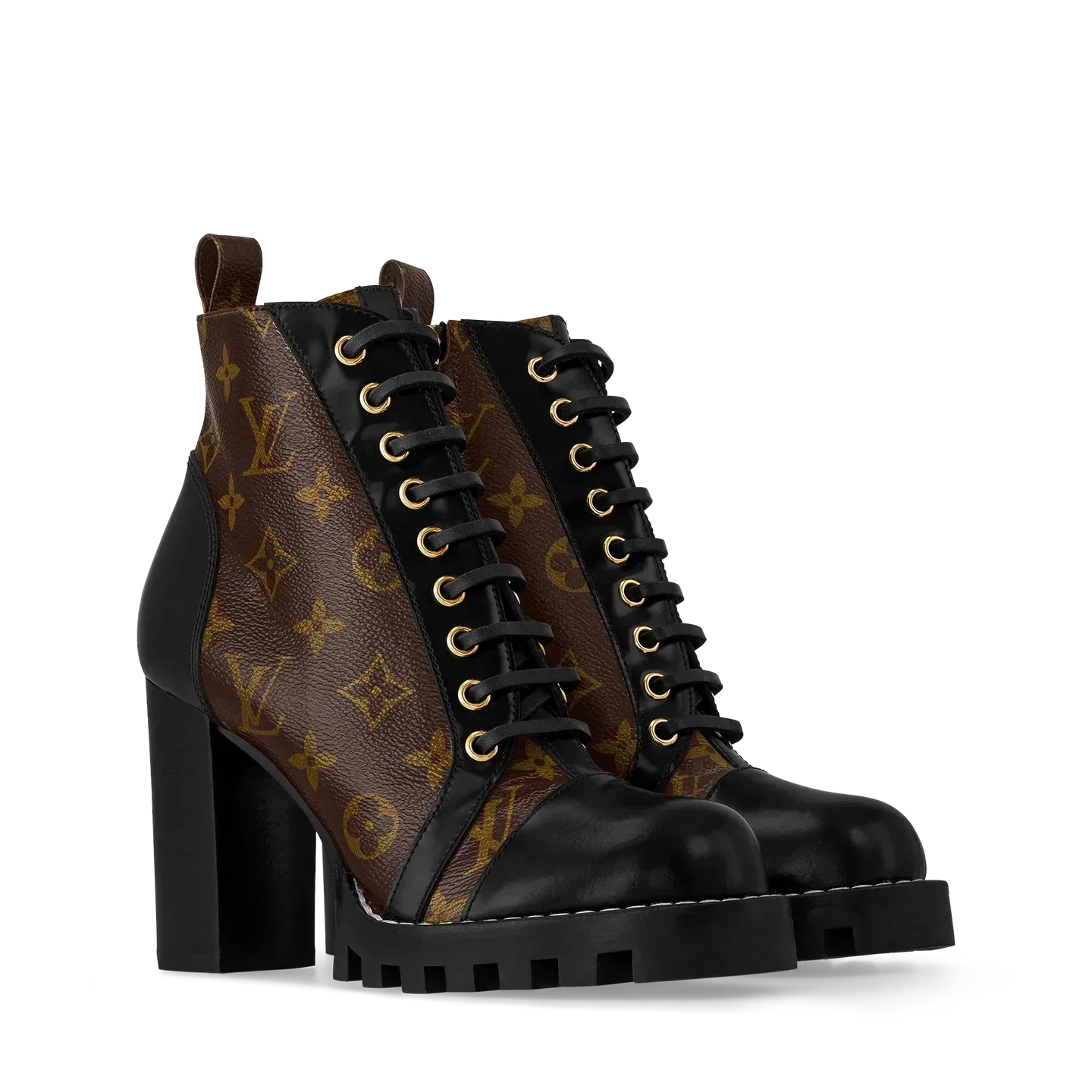 "LV" Lace Up High Boots