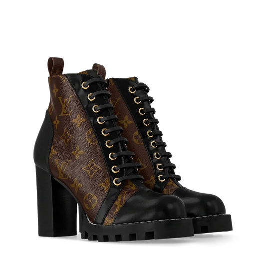 "LV" Lace Up High Boots