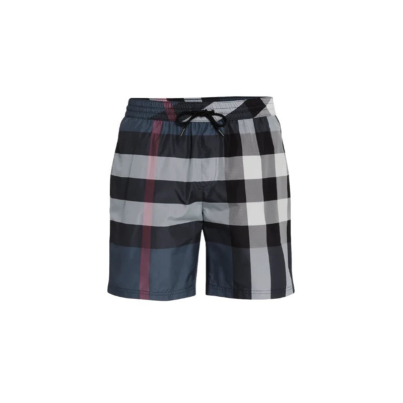 Checked Shorts Black White