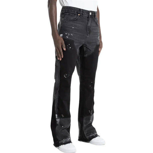 "Black Patch" Flared Denim