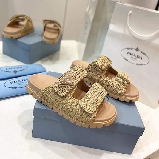 "PRD" Raffia Sandals
