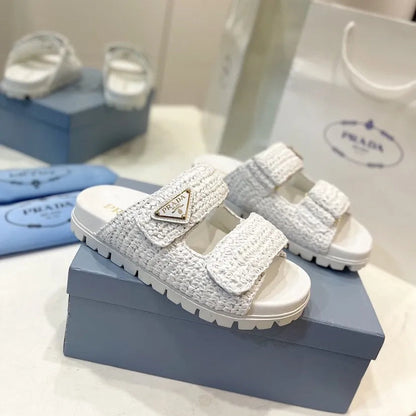 "PRD" Raffia Sandals