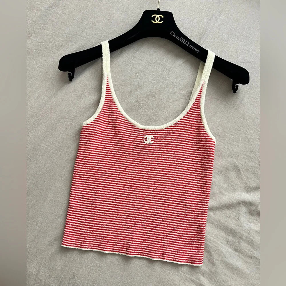 "CC" Stripe Top