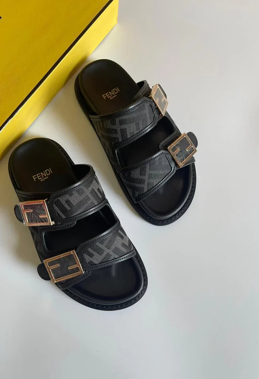 "FF" Sandalen Schwarz
