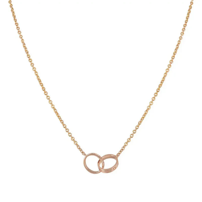 LOVE HALSKETTE DOPPELRING | ROSA GOLD